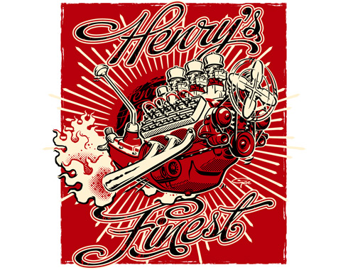 Ford Flathead V8 - Henry's Finest - T-shirt design