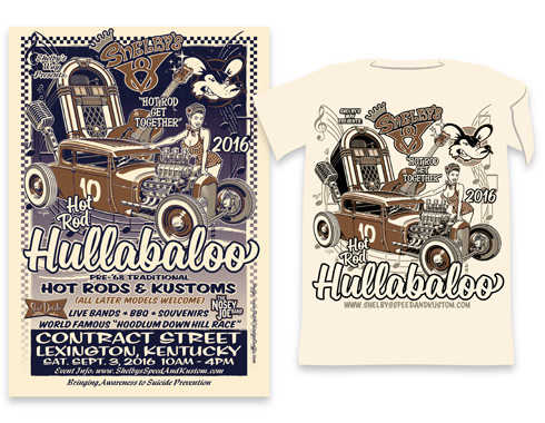 Hot Rod Hullabaloo poster en T-shirt