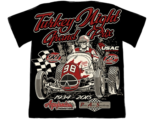 Turkey Night Grand Prix vintage midget racer T-shirt design