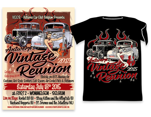 Antwerp Vintage Reunion poster en T-shirt